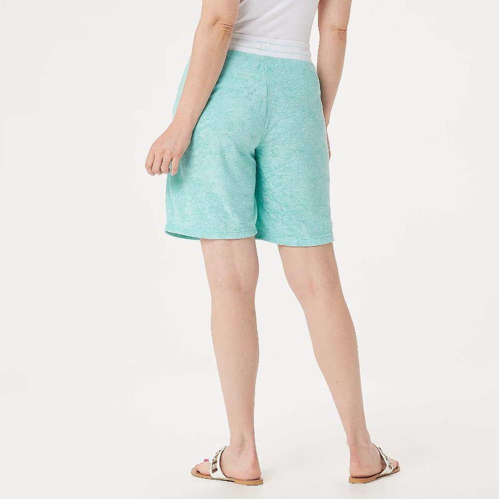 Women's Sun Baby Terry Shorts - Aqua - Picture 2 of 5